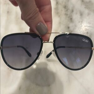 Quay Australia Black Aviator Sunglasses